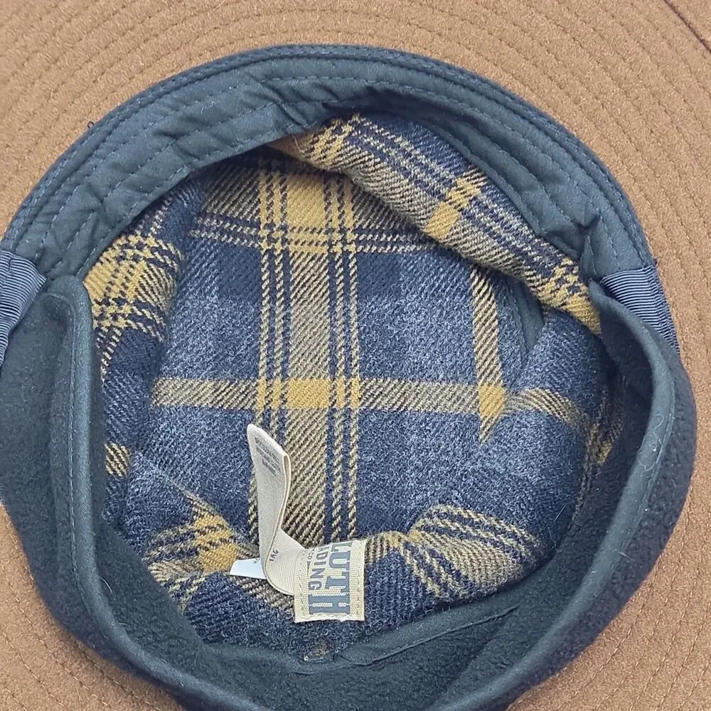 Duluth Trading Hat Crusher Wool Blend Brown Sz XXL 2XL Winter Flannel Lined